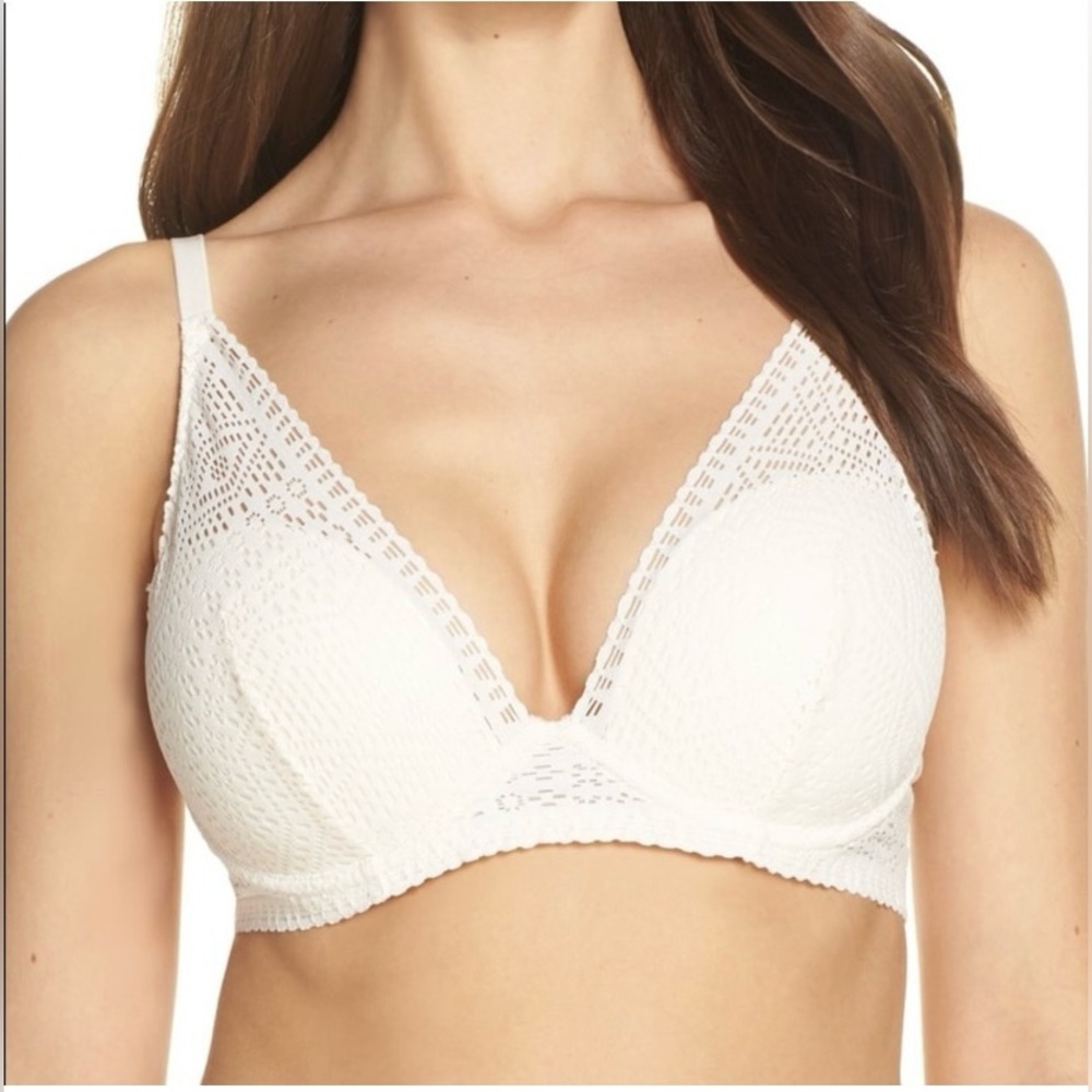 Passionata by Chantelle Holala Plunge Underwire Lace TShirt Bra cream 36B